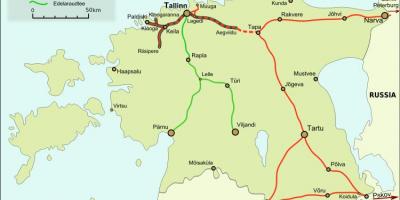 Mapa estónske železnice