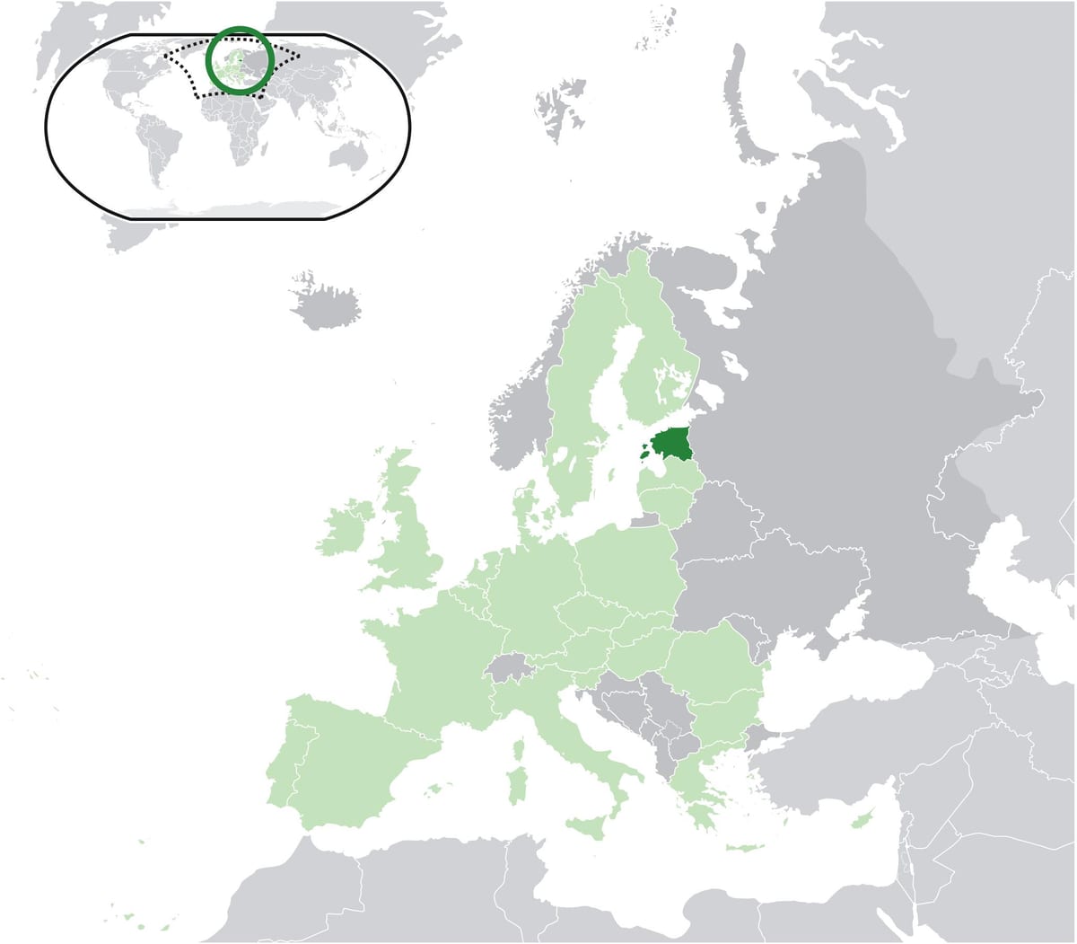 Estónsko na mape európy