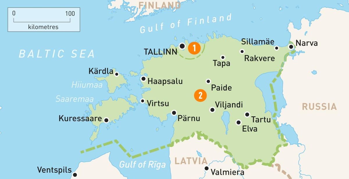 mapa Estónsko