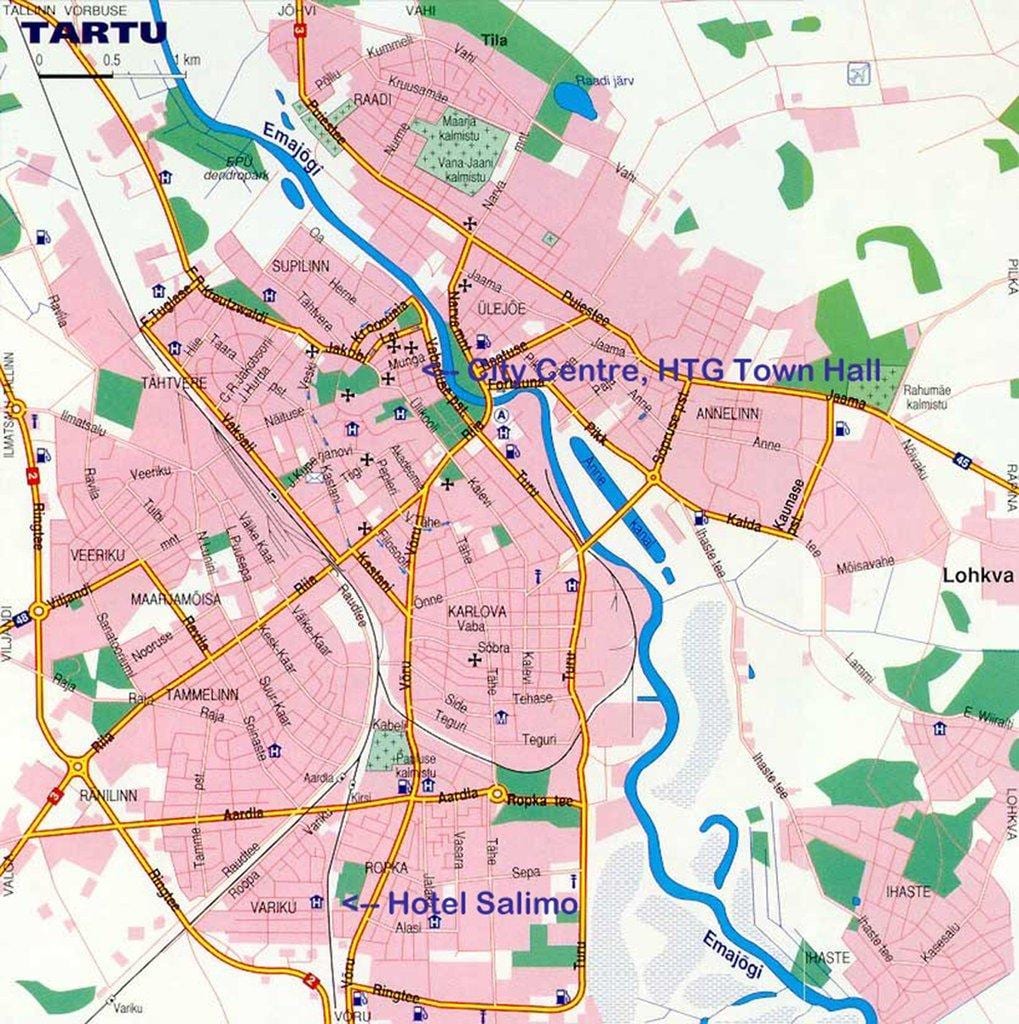 mapa tartu v Estónsku