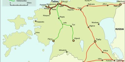 Mapa estónske železnice