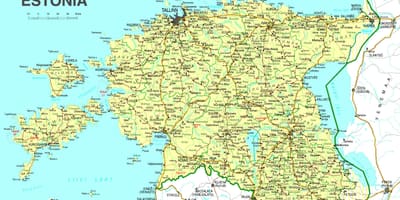 Mapa Estónsko cesty
