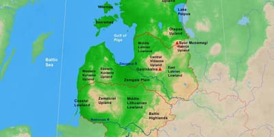 Mapa Estónsko fyzickej